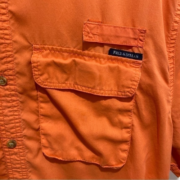 FIELD & Stream Men's Vented S/S Shirt Size XL Orange Fishing Outdoor Utility 🌟 - Picture 2 of 7